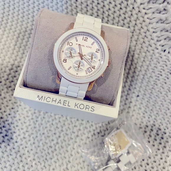 Accessories - Michael Kors Women’s white/rose gold watch